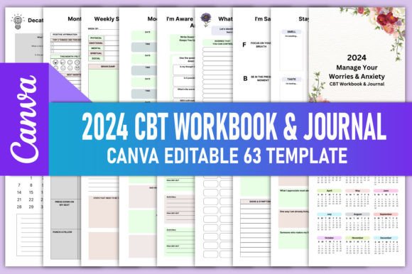Download 2024 CBT Anxiety Journal &amp; Workbook KDP - Anxiety journal Collection