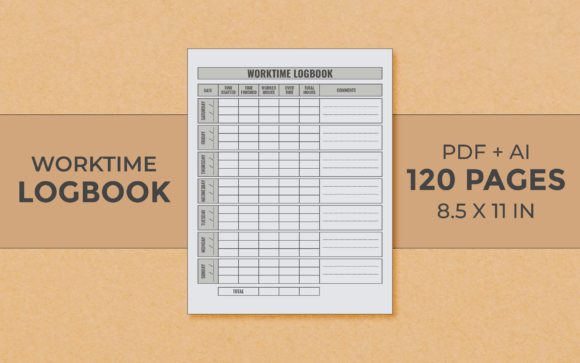 Download Worktime Logbook Editable Kdp Interior - Book Collection