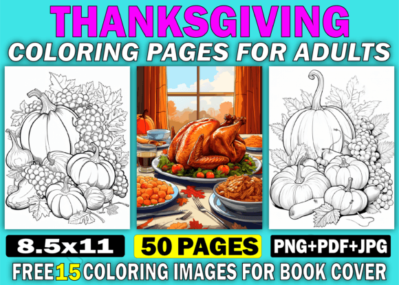 Download 50 Thanksgiving Coloring Books for Adult - Book Collection