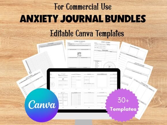 Download Anxiety Journal Editable Canva Templates - Anxiety journal Collection