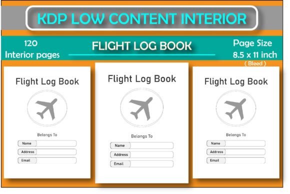 Download Flight Log Book for KDP Low Content Book - Book Collection