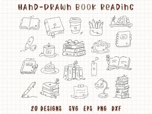 Download Hand-Drawn Reading Journal Book Lover - Book Collection