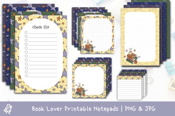 Download Book Lover Printable Notepads - Book Collection
