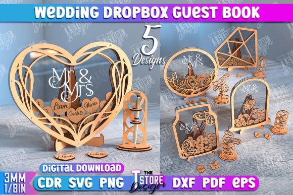 Download Wedding Drop Box Guestbook Laser Bundle - Book Collection