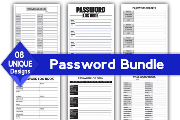 Download Password Log Book Bundle | KDP Interior - Book Collection