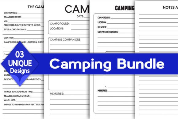 Download Camping Log Book Bundle | KDP Interior - Book Collection