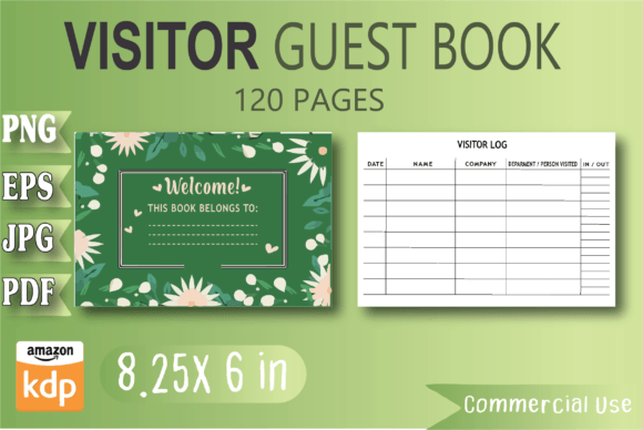 Download Visitor Log Book Editable KDP Interior - Book Collection