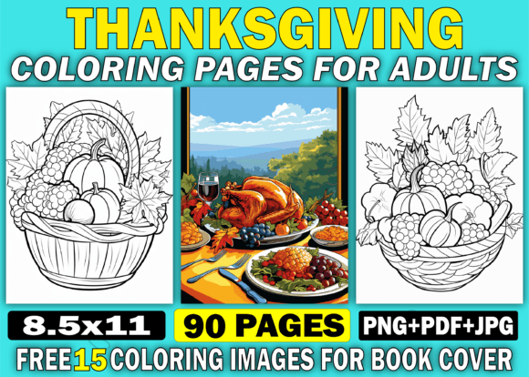 Download 90 Thanksgiving Coloring Books for Adult - Book Collection