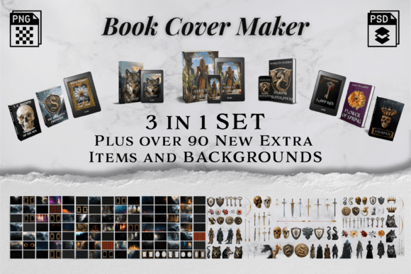 Download 3 in 1 Fantasy Book Cover Maker Mega Set - Book Collection