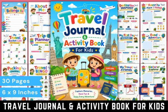 Download Travel Journal &amp; Activity Book for Kids - Book Collection