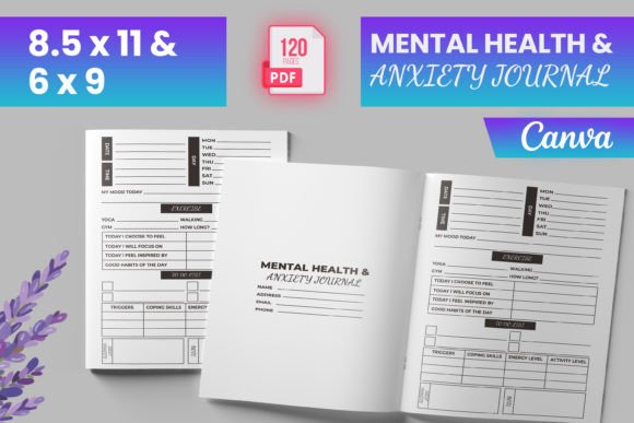 Download Mental Health &amp; Anxiety Journal Canva - Anxiety journal Collection