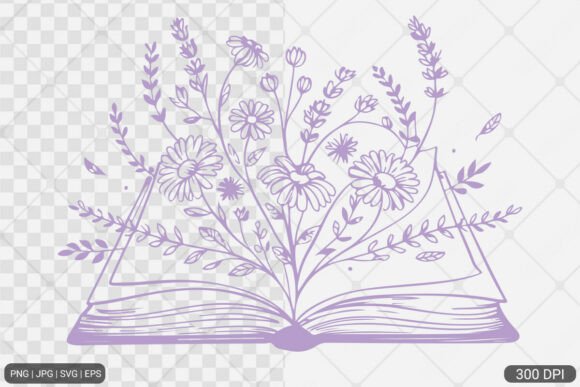 Download Floral Book PNG SVG | Book with Flowers - Book Collection