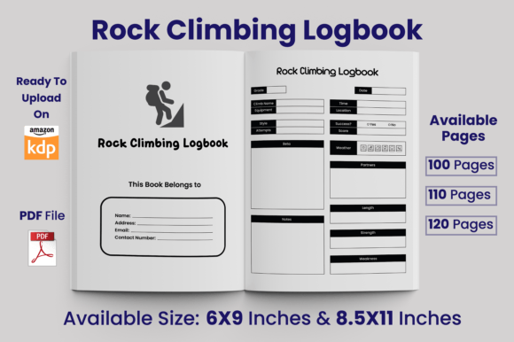 Download Rock Climbing Logbook KDP Interior - Book Collection