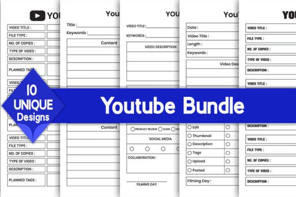Download Youtube Log Book Bundle | KDP Interior - Book Collection